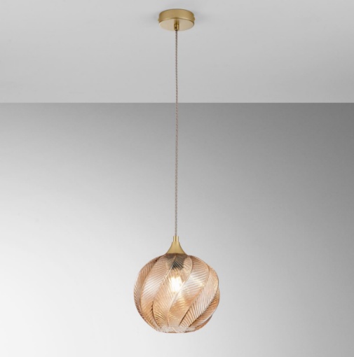 Immagine di Sospensione In Vetro Decorato Ambra Majesty Fan Europe