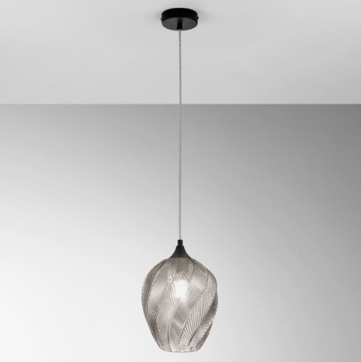 Immagine di Lampada A Sospensione Vetro Grigio Fume Majesty Fan Europe
