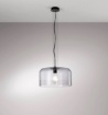 Immagine di Sospensione Moderna Rotonda Per Cucina Vetro Fume Gibus 30 cm Fan Europe