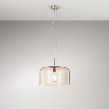 Immagine di Lampadario Cucina Vetro Ambra Trasparente Gibus 30 cm Fan Europe