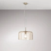 Immagine di Lampadario Moderno Sospensione In Vetro Ambra 35 cm Gibus Fan Europe