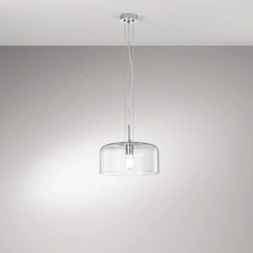 Immagine di Sospensione Moderna Cupola Vetro Trasparente Gibus 30 cm Fan Europe