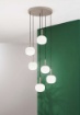 Immagine di Lampadario Rotondo Sabbia 6 Sfere Vetro Per Salotto Eris Fan Europe
