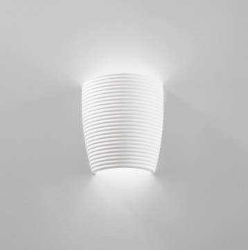 Immagine di Lampada Da Parete In Gesso Righe Orizzontali 2xE27 Corinto Fan Europe