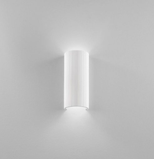 Immagine di Applique Gesso Verniciabile Cilindro RIgato Biemissione Led GU10 Pillar Fan Europe