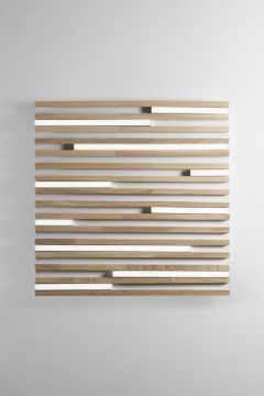 Immagine di Plafoniera Design Listelli Legno Kuma 50 cm Led 40w 2700k 4000k Fan Europe