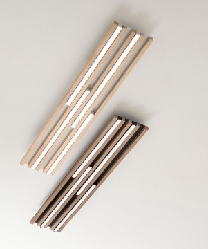 Immagine di Plafoniera Design Listelli Legno Rettangolare Kuma Led 24w 2700k 4000k Fan Europe