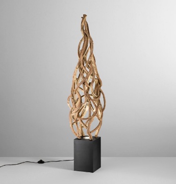 Immagine di Piantana Decorativa Design Pianta Legno Intrecciato Epigea Fan Europe