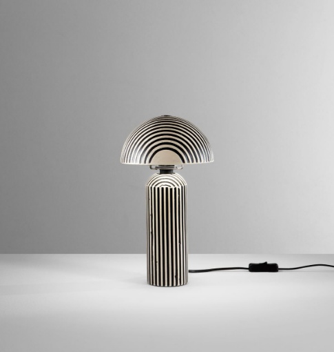 Immagine di Lume In Ceramica Design Zebrato Tanzania Fan Europe
