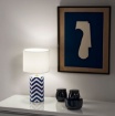 Immagine di Lampada da Tavolo In Ceramica Blu Bianco 37 cm Zeno Fan Europe