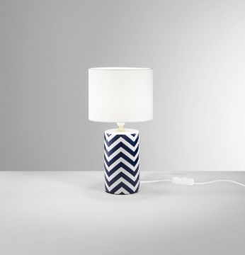 Immagine di Lampada da Tavolo In Ceramica Blu Bianco 37 cm Zeno Fan Europe