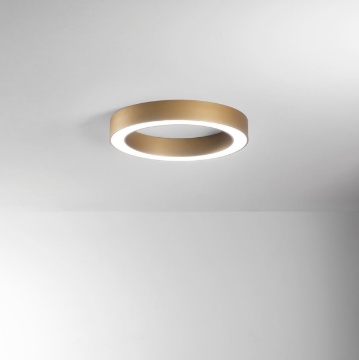 Immagine di Plafoniera Circolare Moderna Oro Anello Led 60w CCT Demos 60cm Fan Europe