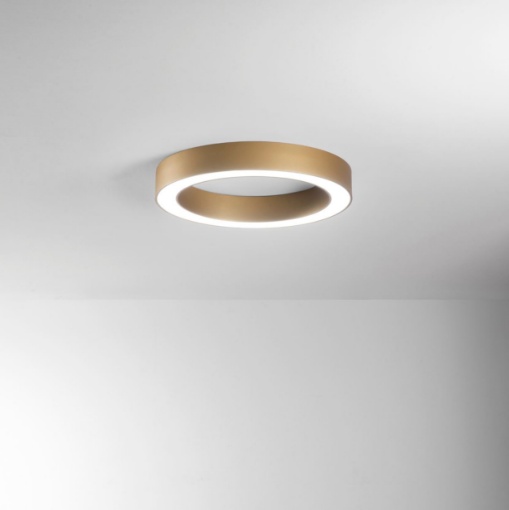Immagine di Plafoniera Circolare Moderna Oro Anello Led 60w CCT Demos 60cm Fan Europe