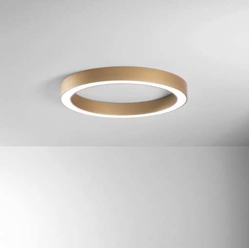 Immagine di Plafoniera Circolare Demos Oro 80 cm Cerchio Led 80w CCT Fan Europe