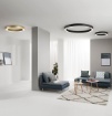 Immagine di Plafoniera Circolare Moderna Oro Anello Led 60w CCT Demos 60cm Fan Europe