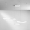 Immagine di Lampadario Decentrato Tre Anelli LED CCT 120w Per Soggiorno Moderno Akrobat Fan