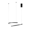 Immagine di Lampadario Nero Design Curvo Serpente Led CCT 38w Moma S60 Fan Europe