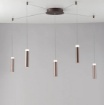 Immagine di Lampadario Decentrato A Ragno 5 Cilindri Bronzo Led 4000k Candle PL5 Fan Europe