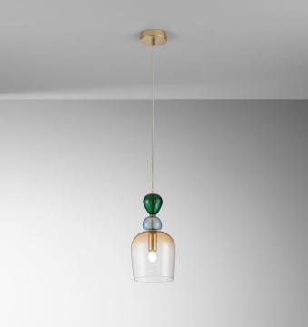 Immagine di Sospensione Oro Gaudì In Vetro Multicolor Fan Europe