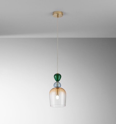 Immagine di Sospensione Oro Gaudì In Vetro Multicolor Fan Europe