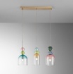 Immagine di Lampadario Da Tavolo Oro Con Vetri Multicolor Gaudì Fan Europe