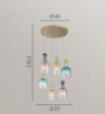 Immagine di Lampadario Oro A Cascata Con Vetri Multicolor Per Salone Moderno Gaudì Fan Europe