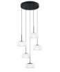 Immagine di Lampadario Moderno Nero 5 Pendenti Vetro Led 40w CCR Emily Fan Europe