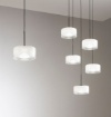 Immagine di Lampadario Moderno Nero 5 Pendenti Vetro Led 40w CCR Emily Fan Europe