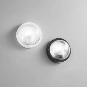 Immagine di Plafoniera Rotonda 18cm In Vetro Per Esterni IP54 Turtle Intec Light