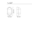 Immagine di Lampada Parete Soffitto Ovale In Vetro Da Esterno IP54 Turtle Intec Light