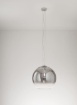Immagine di Lampadario Grande Sfera Vetro Aperta Fume 45 cm Planet Perenz