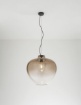 Immagine di Lampadario Big Bowl Boccia Vetro Sfumato Marrone 50 cm Perenz