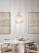 Immagine di Sospensione Rotonda 32 cm Vetro Cognac Plissettato Lia Perenz