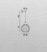 Immagine di Lampadario Lia Perenz Sferico Vetro Plissettato Fume 32 cm Per Tavolo