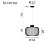 Immagine di Lampadario Lucerna Boccia Vetro Bianco Plissettato 35 cm Perenz