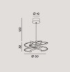 Immagine di Lampadario Da Soggiorno Nest Bianco Vortice Led CCT 80w Dimmerabile Perenz
