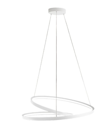 Immagine di Sospensione Moderna Led Bianca CCT 55w Dimmerabile Ritmo Perenz