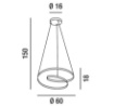 Immagine di Lampadario Ritmo Design Curvo Cannella Led 55w CCT Dimmerabile Perenz