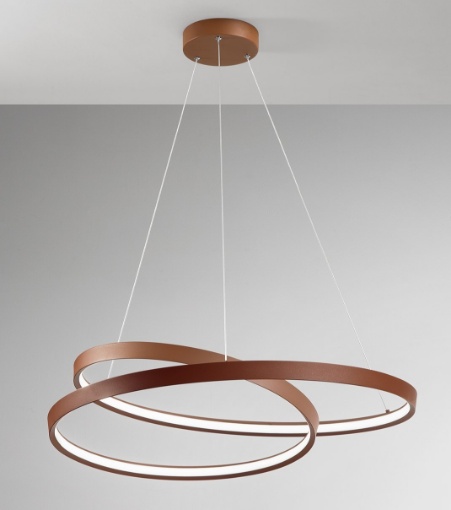 Immagine di Lampadario Led Dimmerabile Ritmo Rosso Cannella 70w CCT Perenz