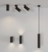 Immagine di Lampada Cilindro Nero Pipe Mono Emissione Led Dimmerabile DALI/PUSH  ACB