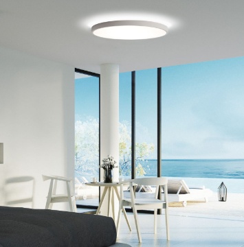 Immagine di Plafoniera Lisboa Bianca 80 cm Led 3000k - 4000k Dimmerabile DALI Push ACB