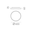 Immagine di Plafoniera Led Dimmerabile TRIAC CCT 3000k 4000k Lisboa 60 cm Bianco ACB