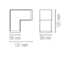 Immagine di Giunzione Angolare Led 8w Bianco Per Binario Next Intec Light