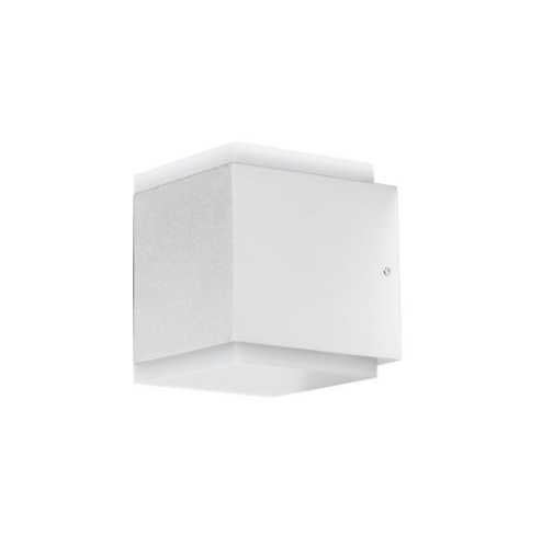 Immagine di Applique Cubo Bianco Da Esterno Led Biemissione CCT IP65 Gea