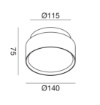 Immagine di Plafoniera Rotonda Bianca 14 cm Led Biemissione 3000K Gea Luce