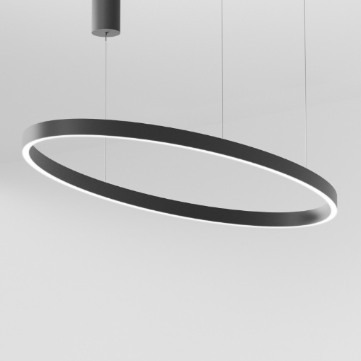 Immagine di Lampadario Ovale Nero Led Dimmerabile 100w 3000k Criseide Gea