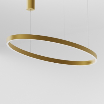 Immagine di Lampadario Criseide Anello Ovale Dorato Led Dimmerabile 100w 3000k Gea Luce