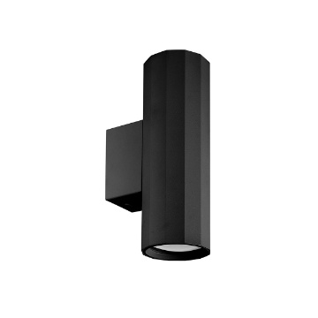 Immagine di Applique Prisma Cilindro Nero Luce Biemissione GU10 Gea Led