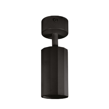Immagine di Faretto Nero Cilindro Sfaccettato Orientabile Per Parete Soffitto Gea Led