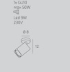 Immagine di Faretto Quadrato Orientabile Da Parete Soffitto Kibo Top Light